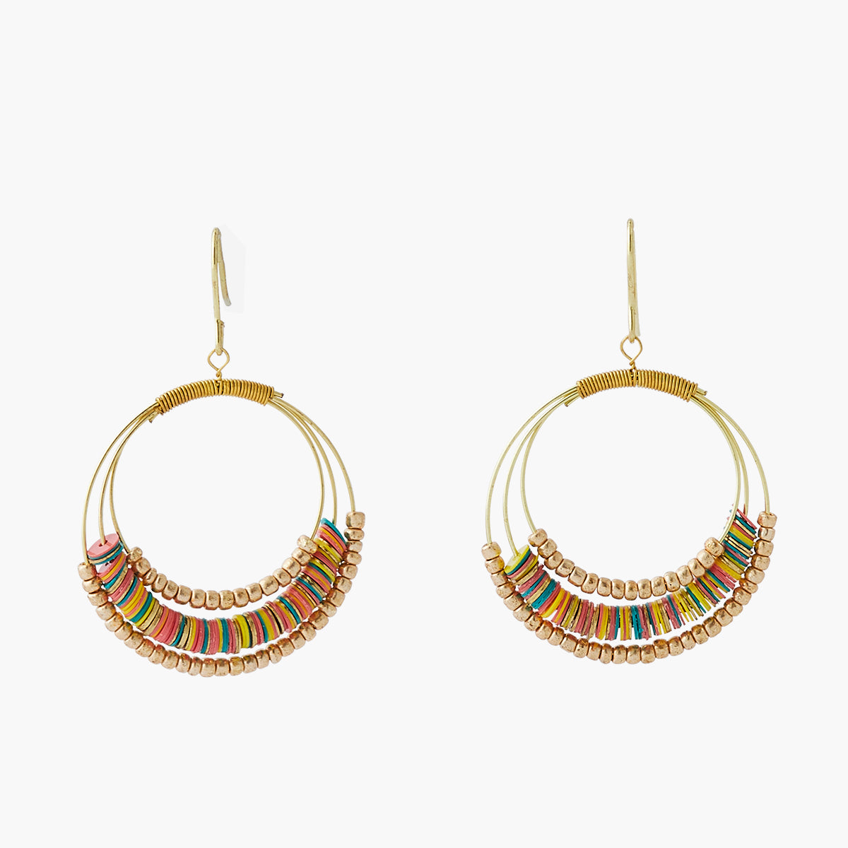 Boucles d'oreilles anneaux - multicolore