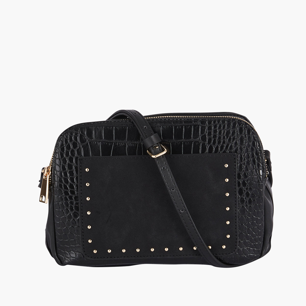 Sac bandoulière tripocket noir