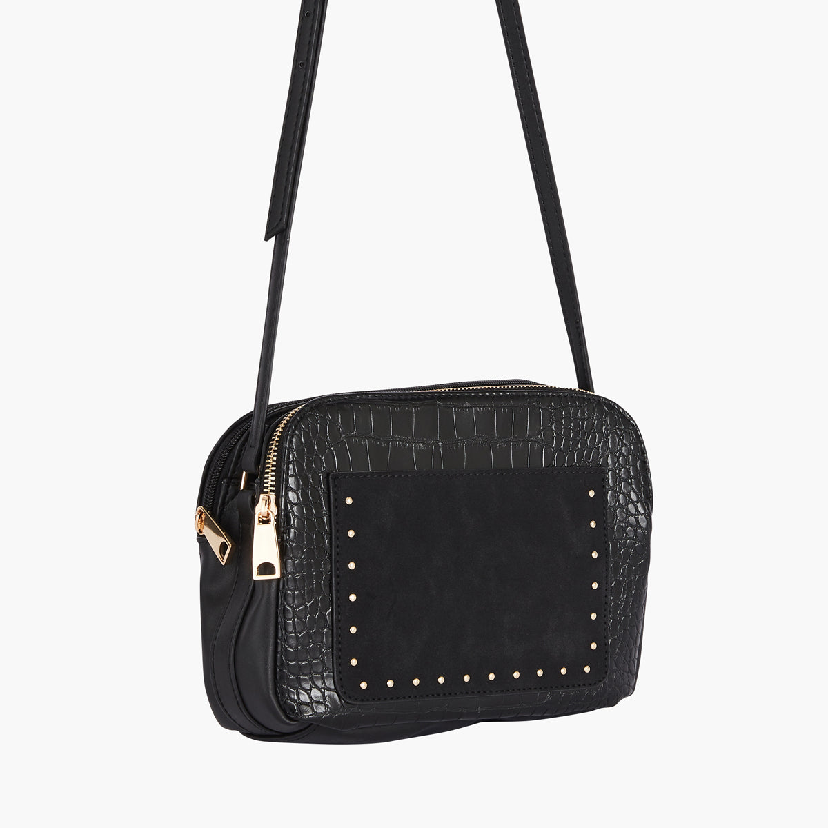 Sac bandoulière tripocket noir