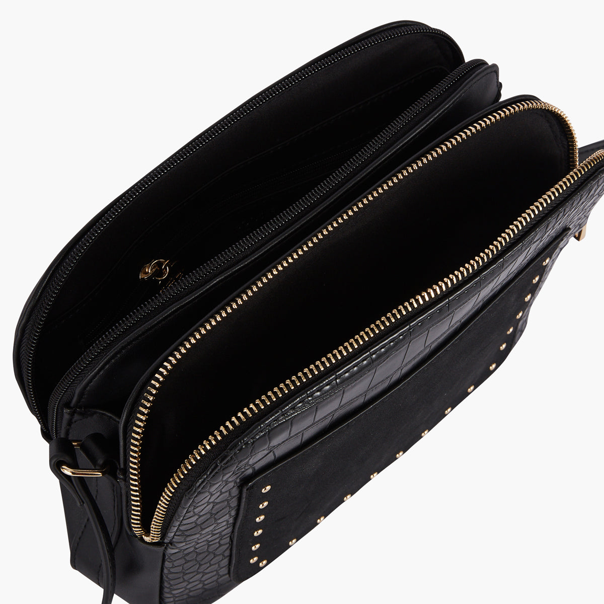 Sac bandoulière tripocket noir