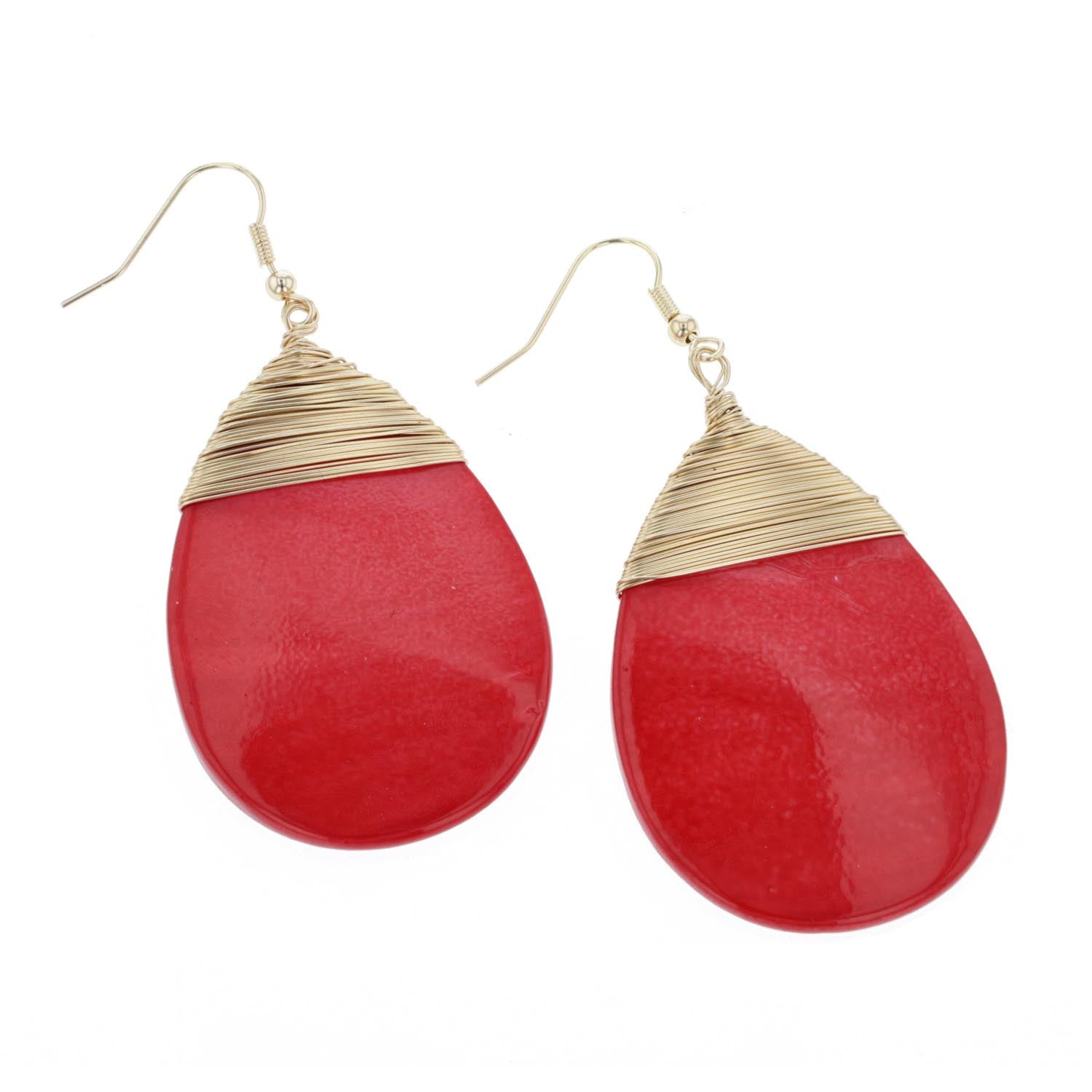 Boucles d'oreilles forme goutte Désert Rouge