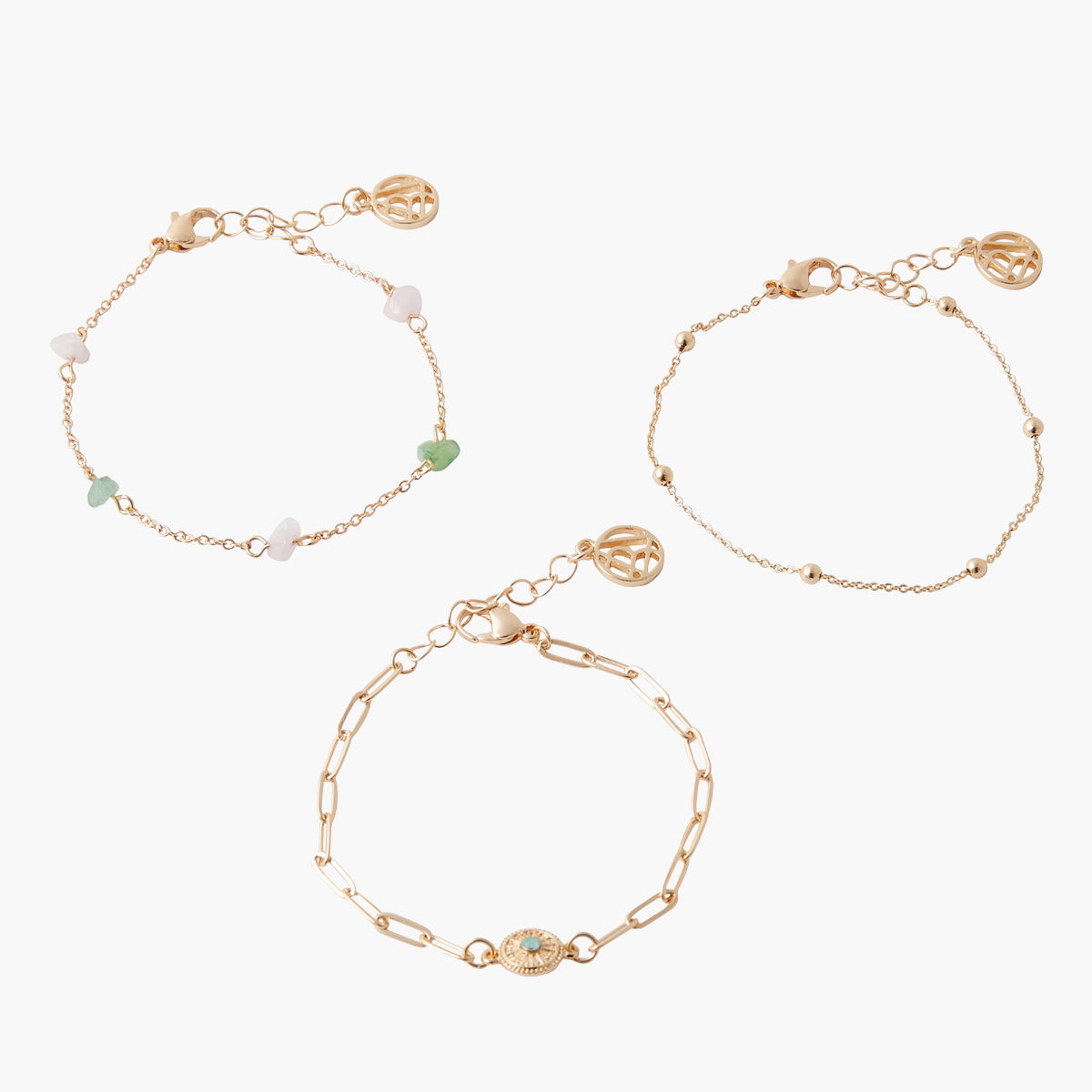 Set de 3 bracelets pierres fines