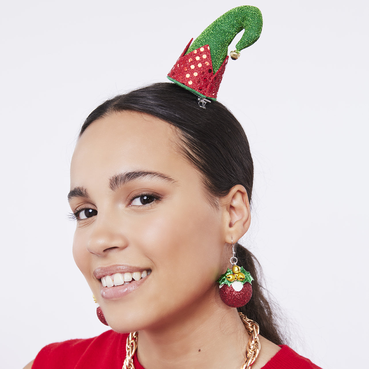 Barrette bonnet de lutin Crazy Xmas