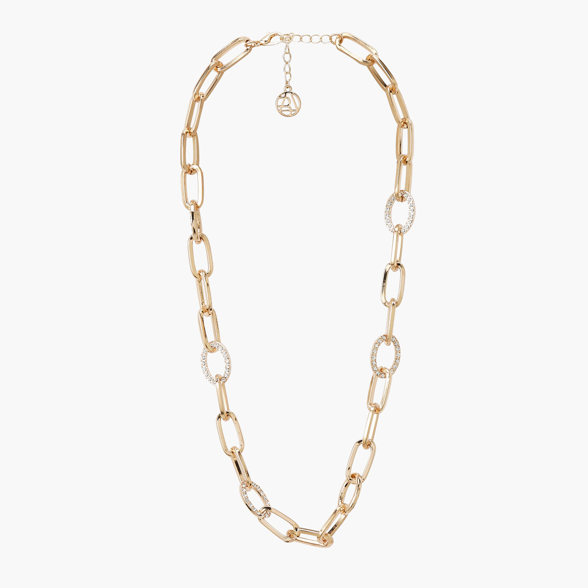 collier court gros maillons avec strass - Shiny Party