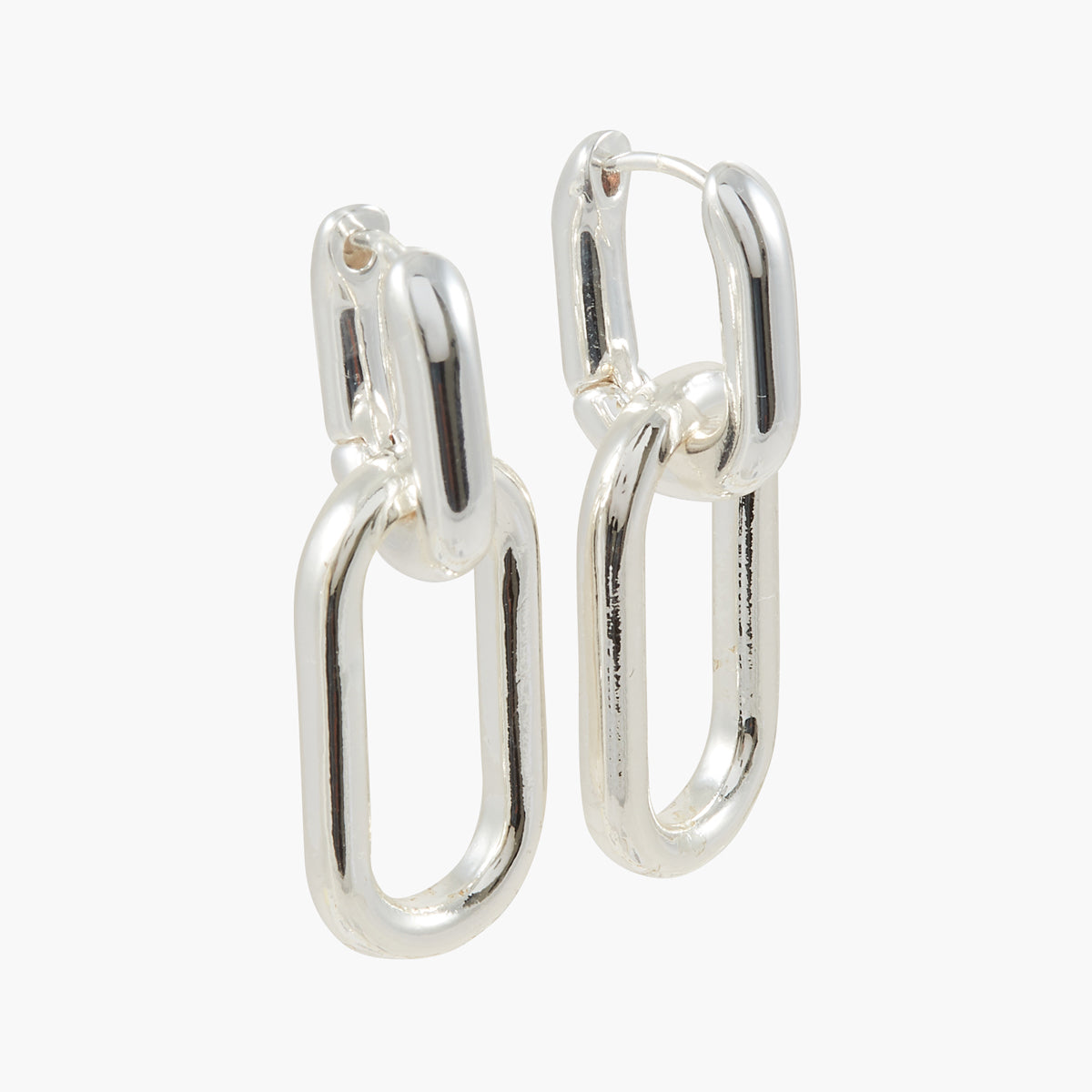 Boucles d'oreilles rectangles Silver Touch