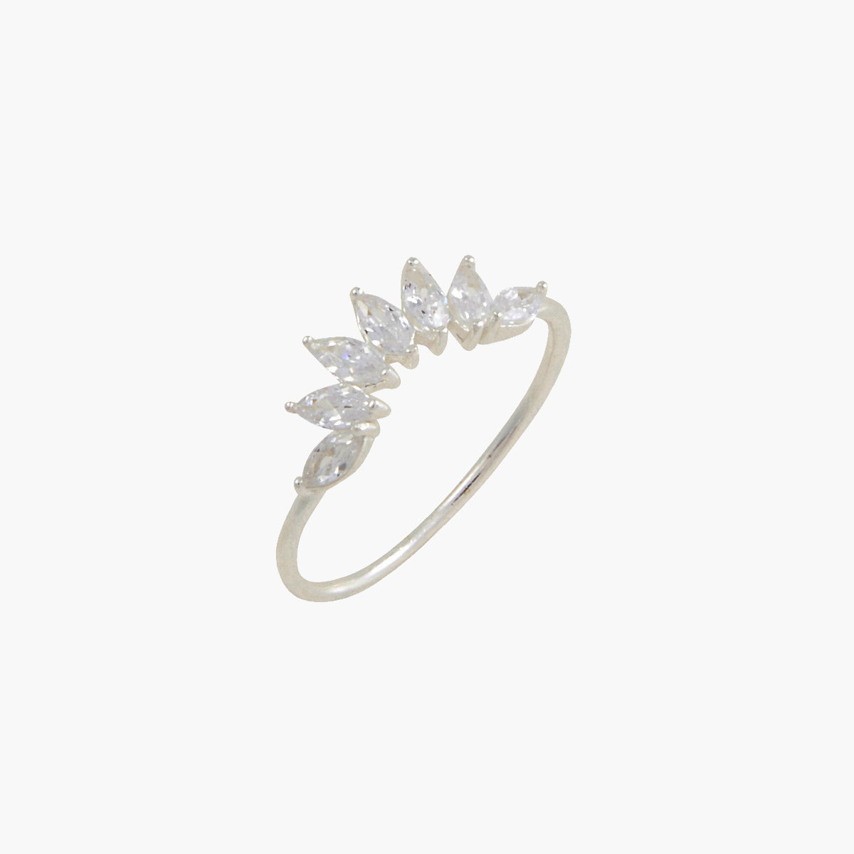 Bague pétales zirconium Argent Garanti