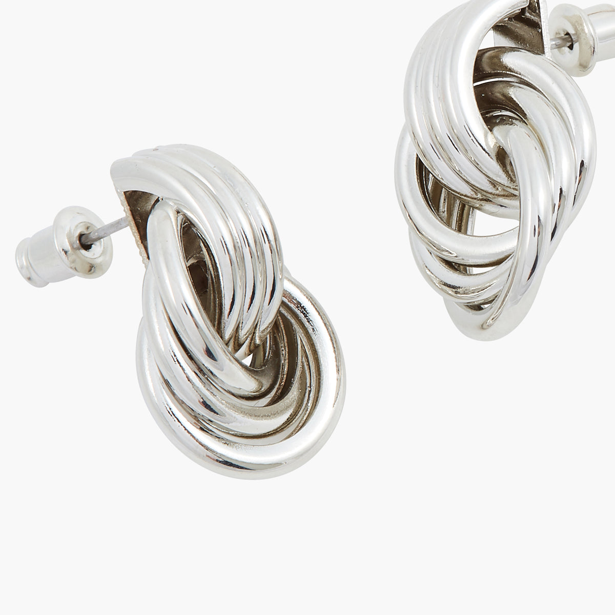 Boucles d'oreilles anneaux entrelacés Silver Touch