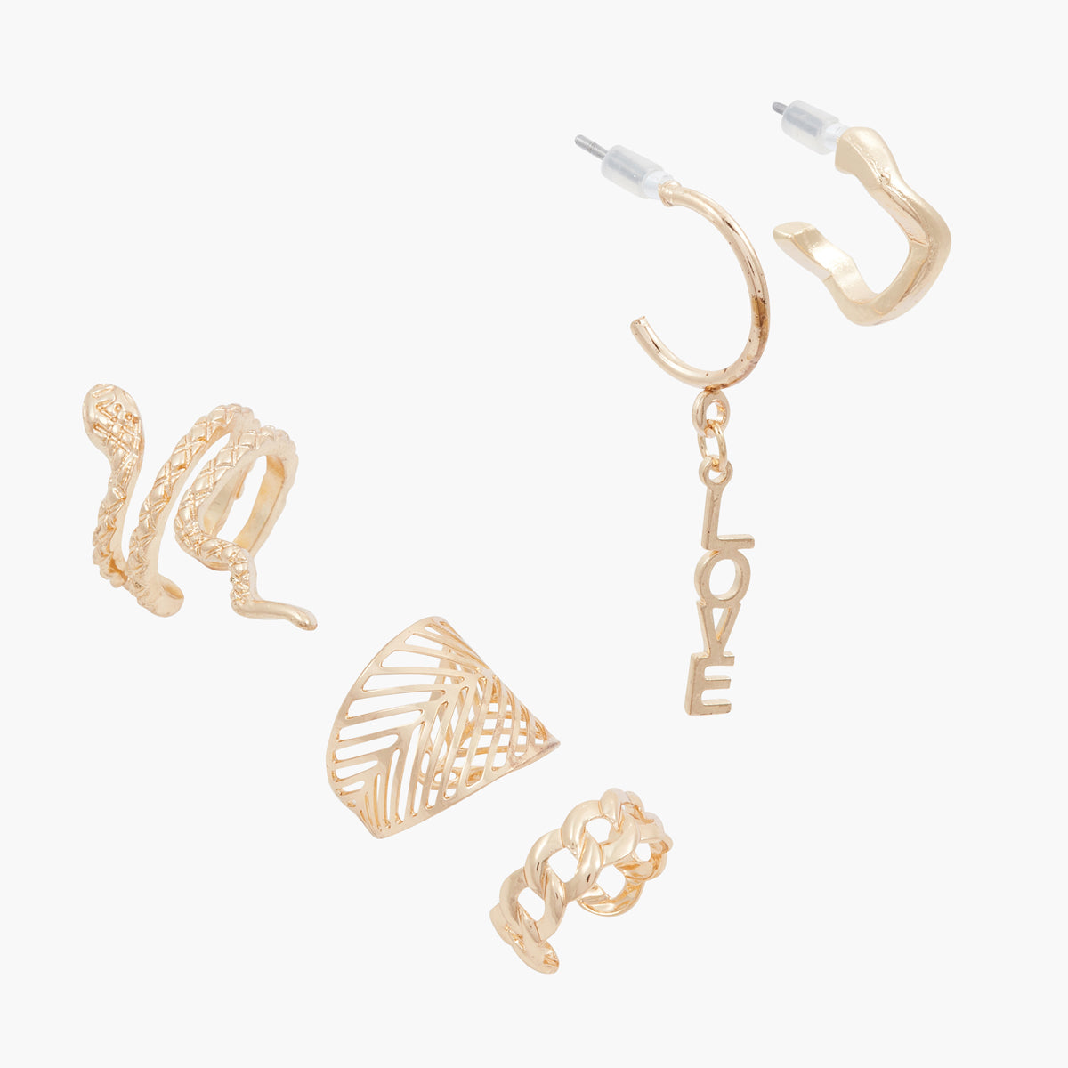 Set de 5 bijoux d'oreilles City Blush