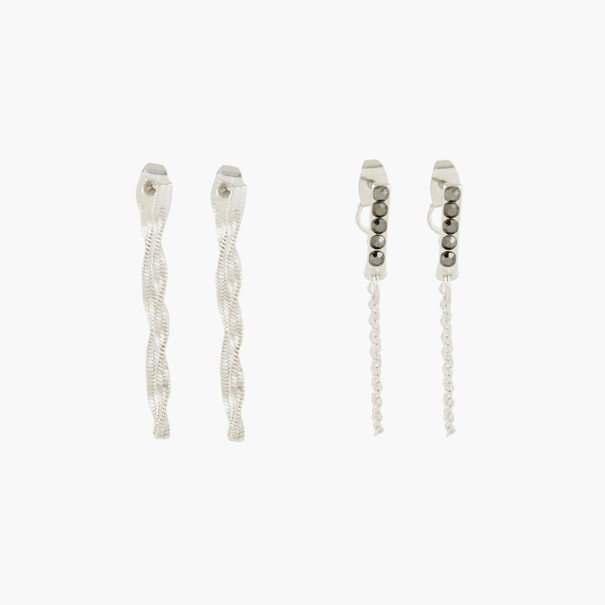 Set de boucles d'oreilles chaîne Silver Touch