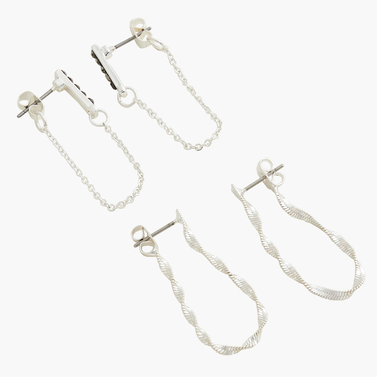 Set de boucles d'oreilles chaîne Silver Touch