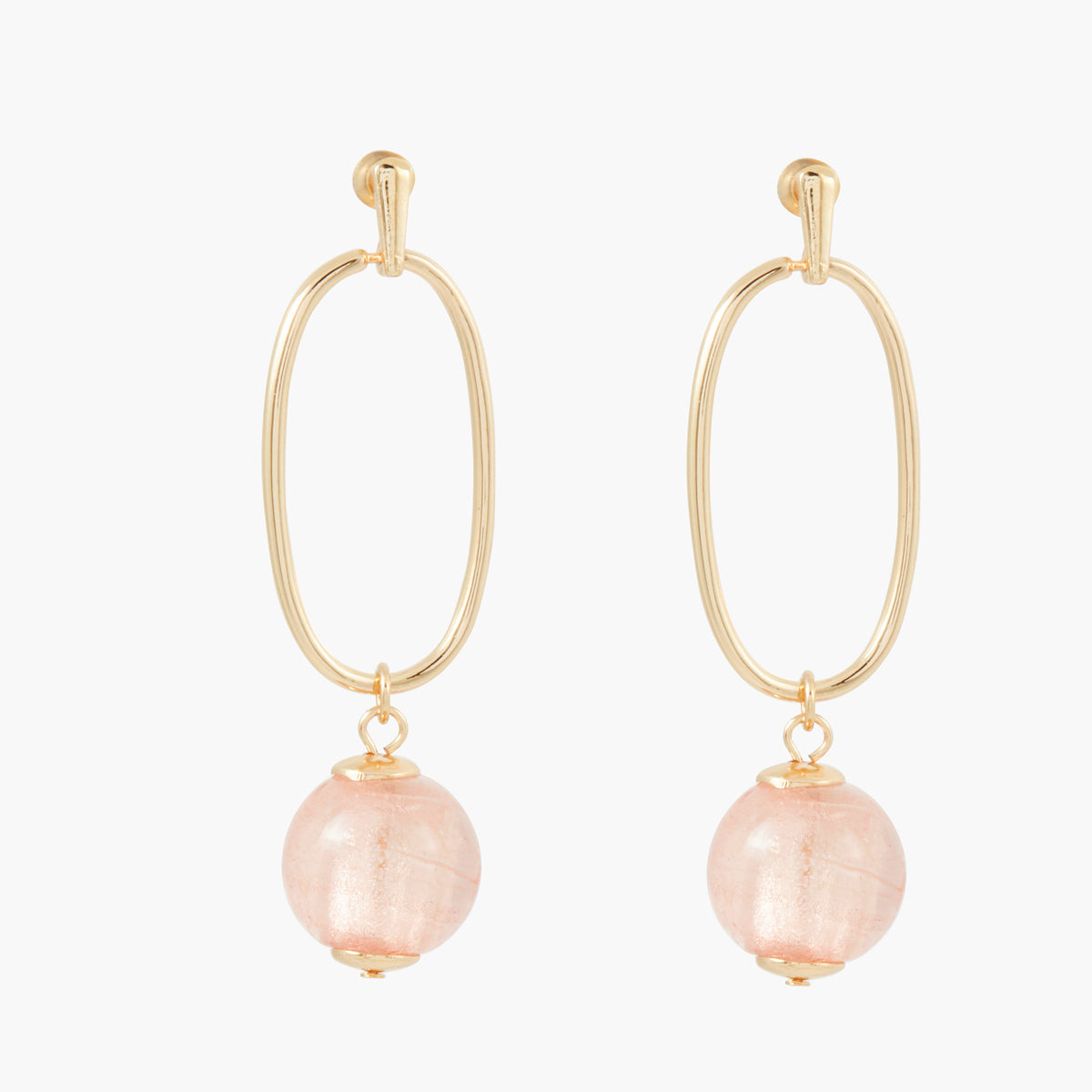 Boucles d'oreilles perle de verre City Blush