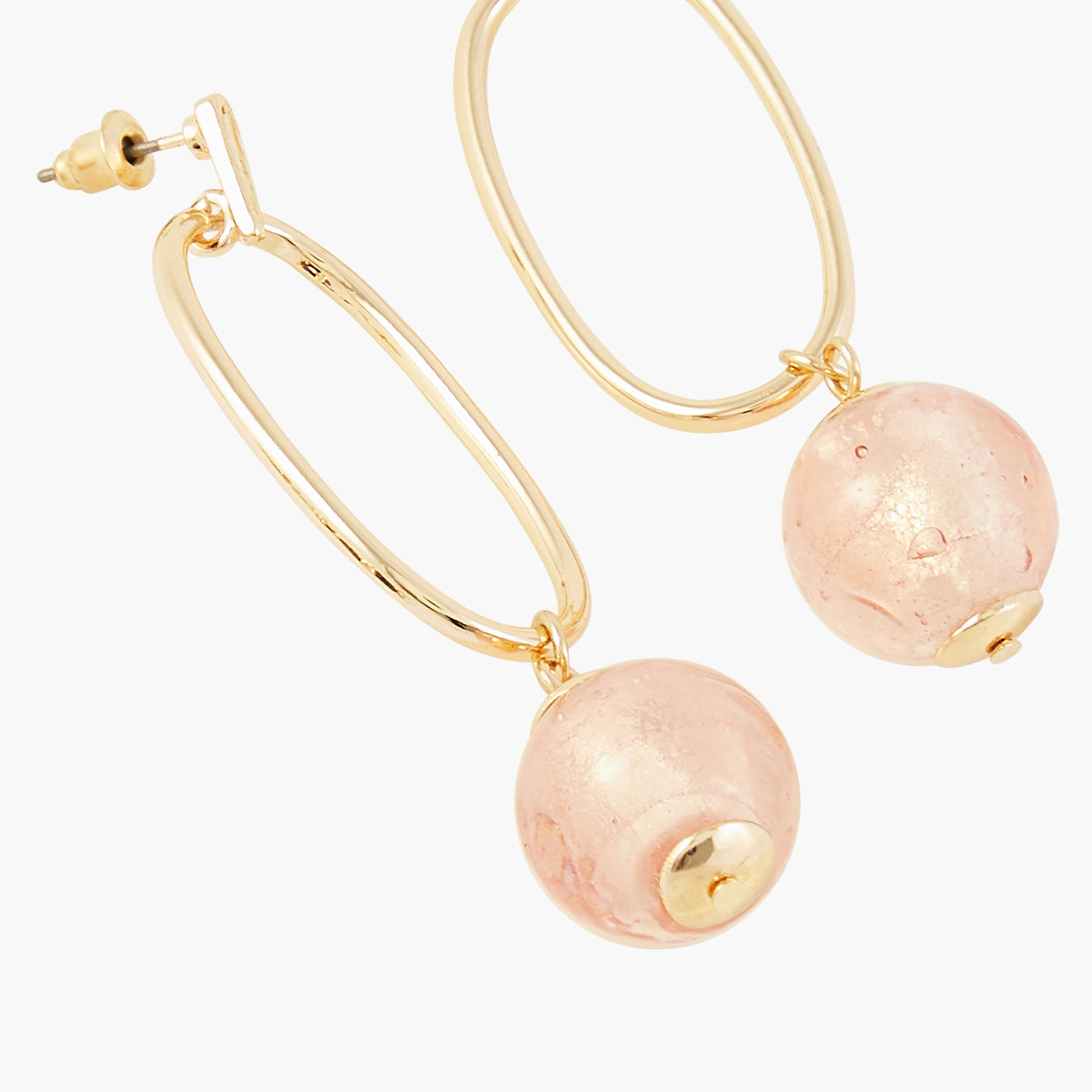 Boucles d'oreilles perle de verre City Blush