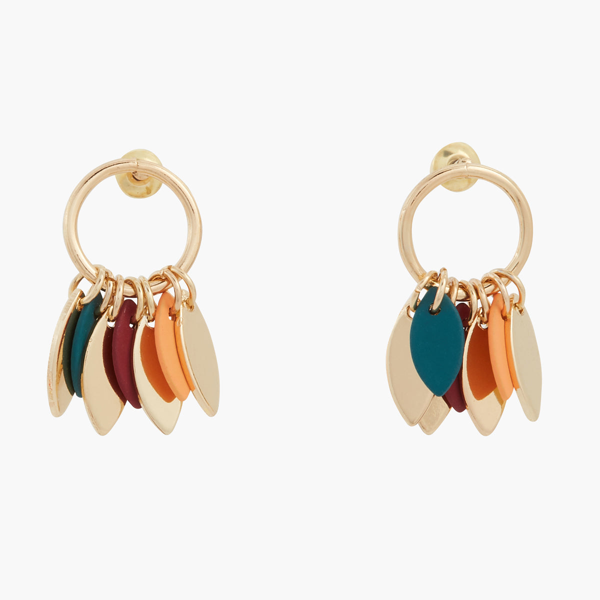 Boucles d'oreilles navettes multicolores Love Paris