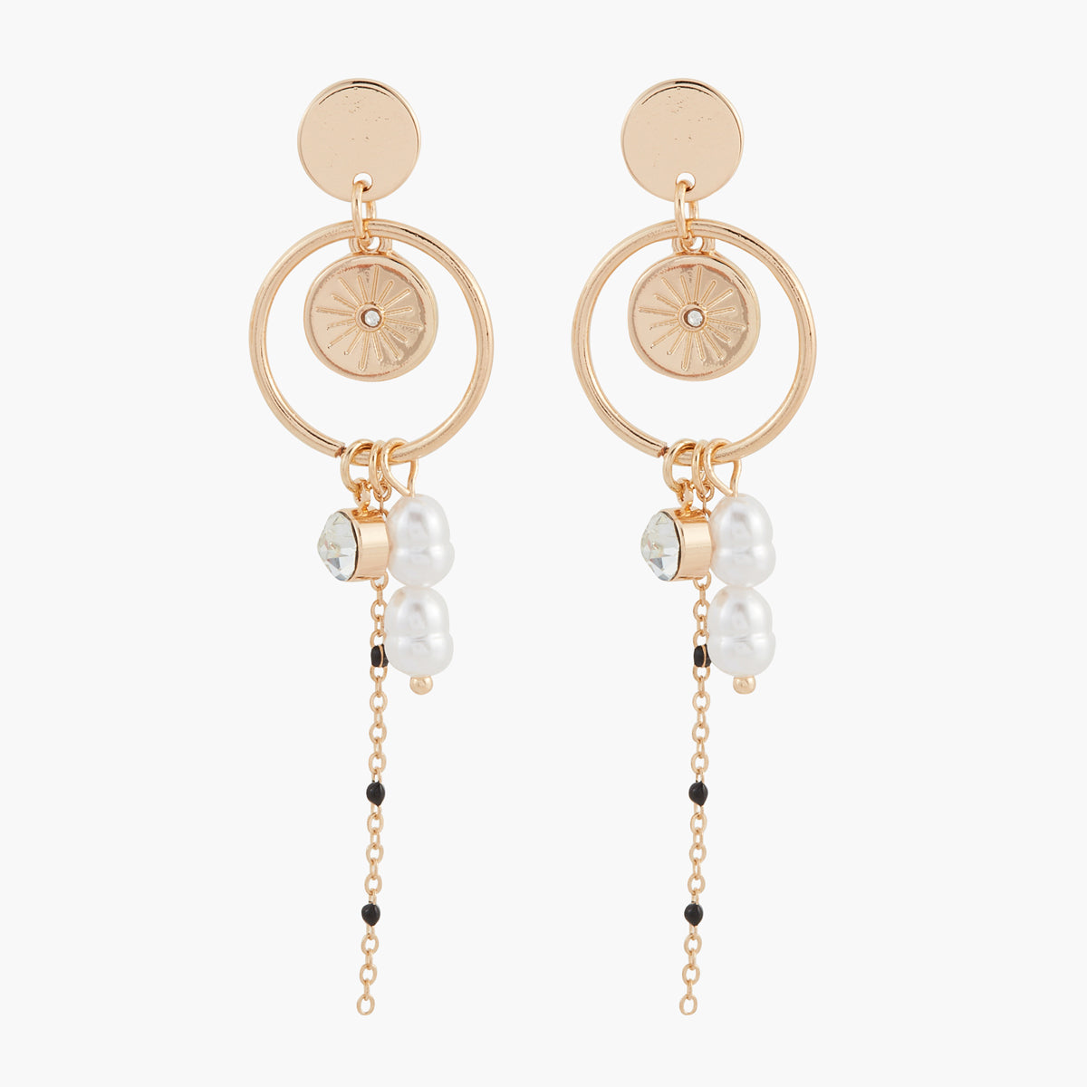 Boucles d'oreilles perles et strass New Pearl