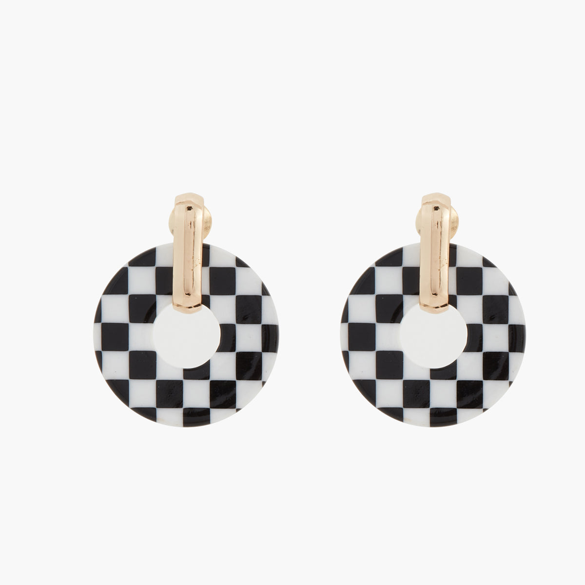 Boucles d'oreilles ronds damier Wonderland