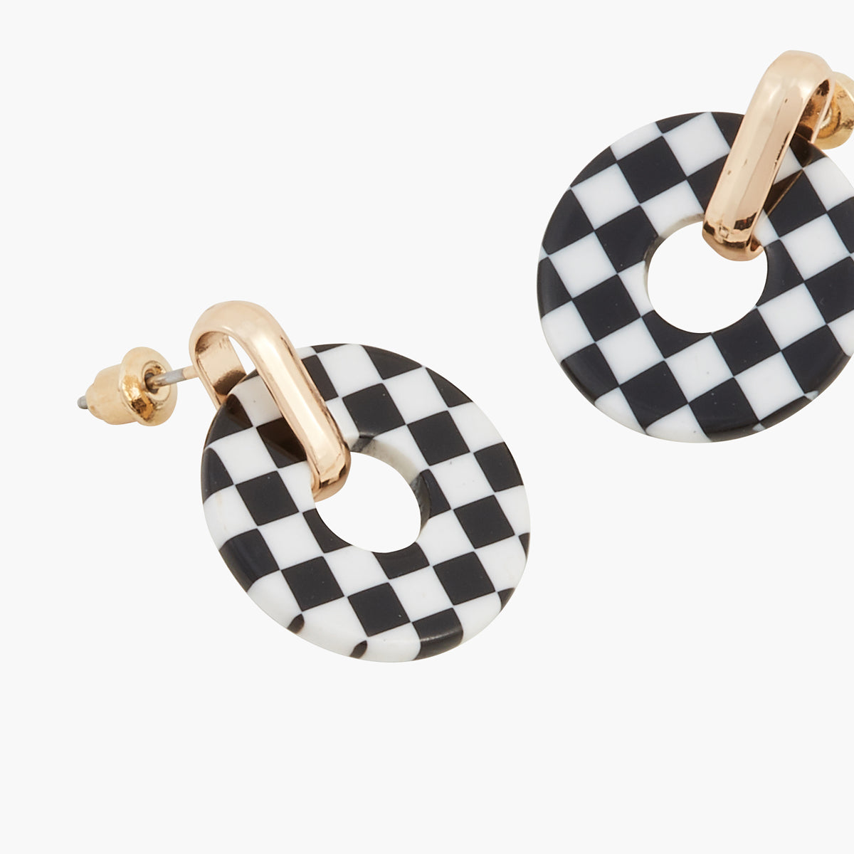 Boucles d'oreilles ronds damier Wonderland