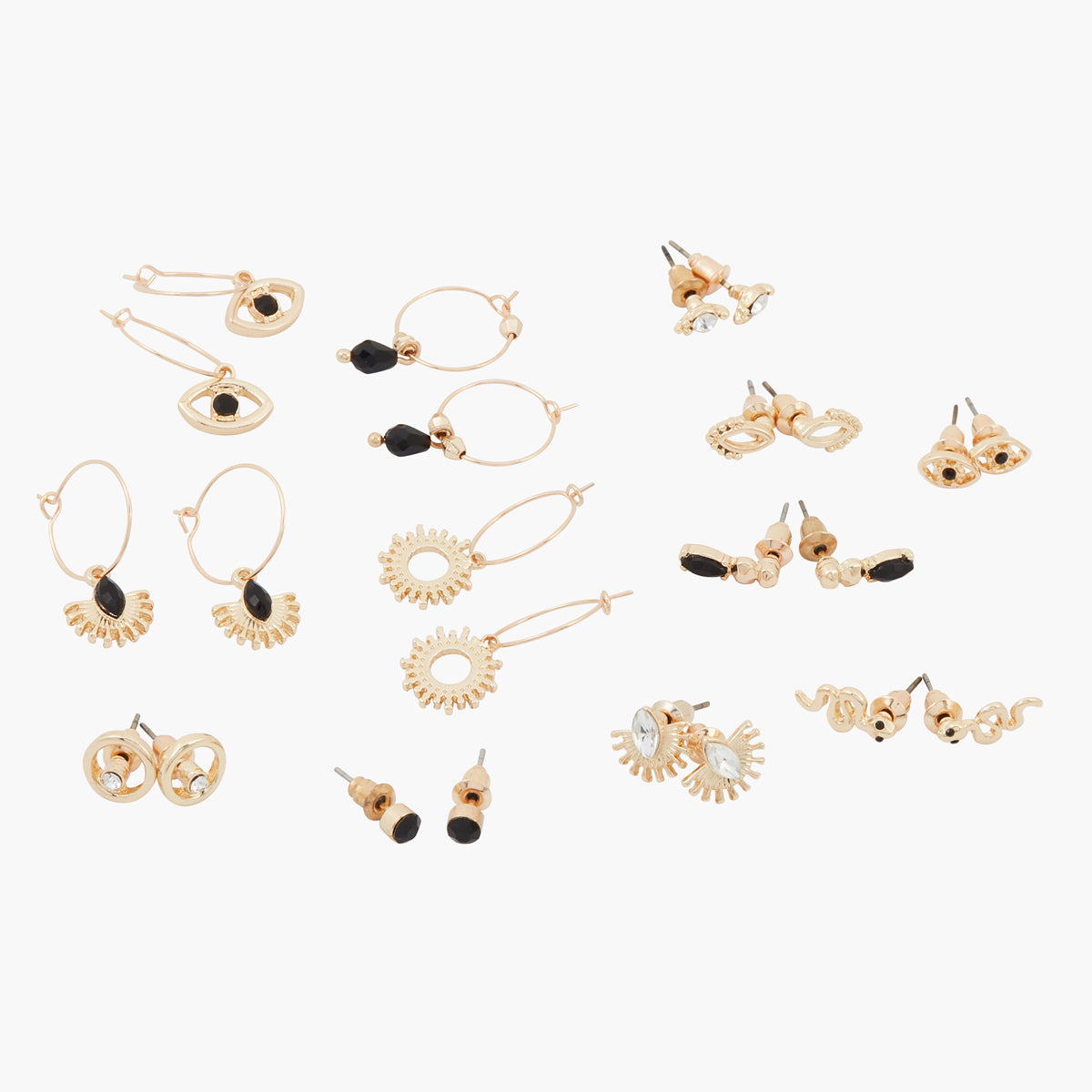 Set de 12 boucles d'oreilles fantaisies