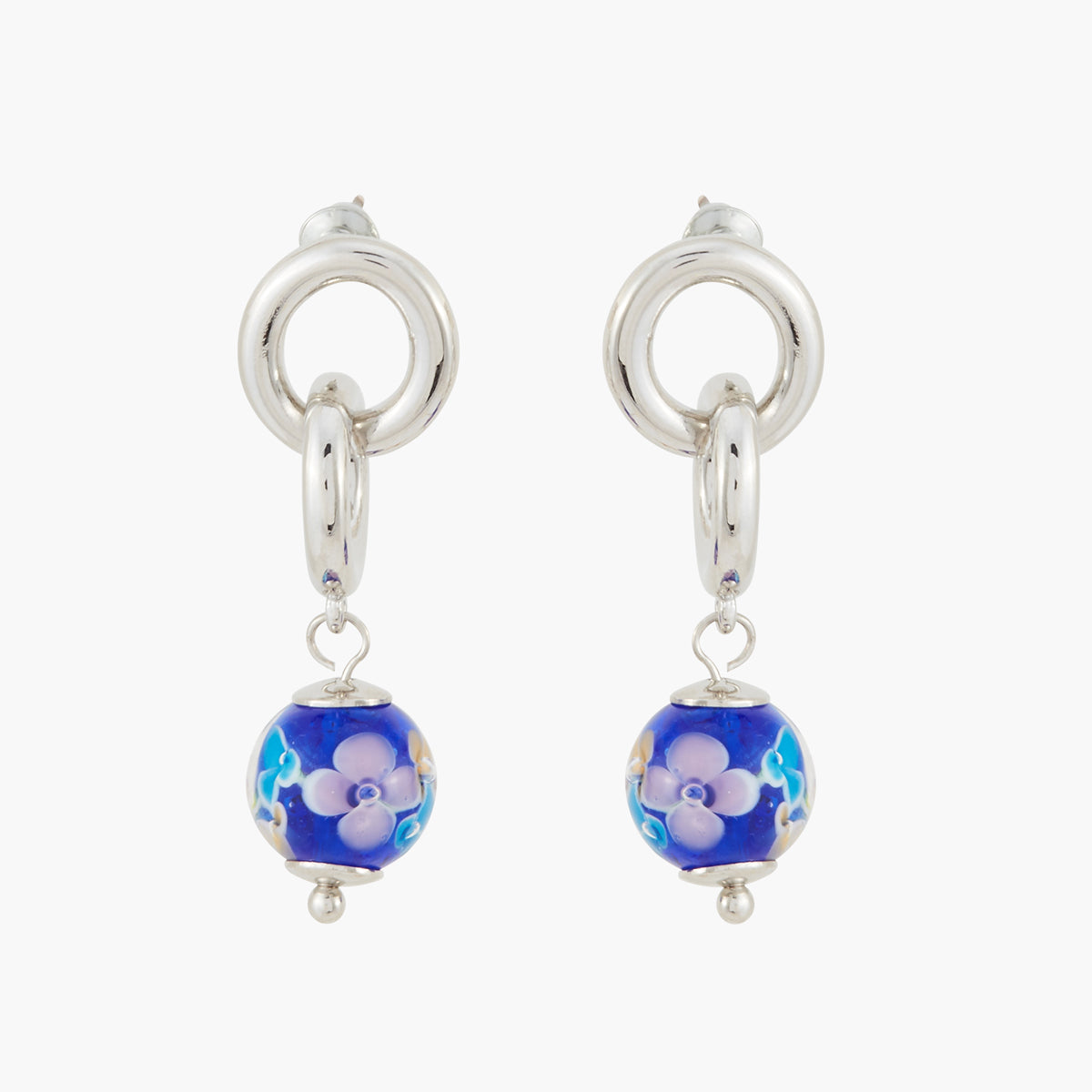 Boucles d'oreilles perles à fleurs Millefiori