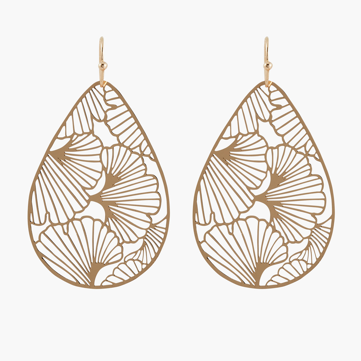 Boucles d'oreilles Ginko en filigrane