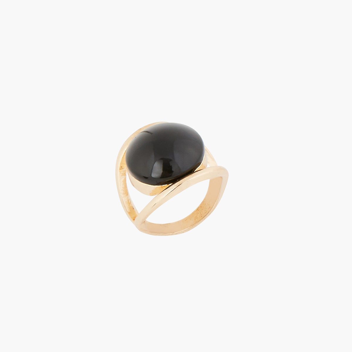 Grosse bague noire City vert