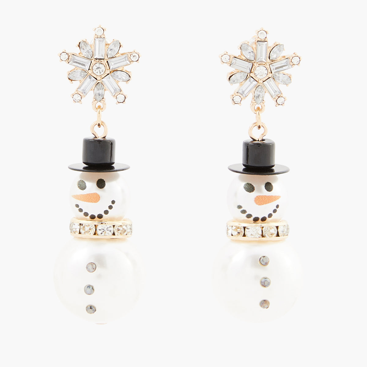 Boucles d'oreilles Noël bonhomme de neige