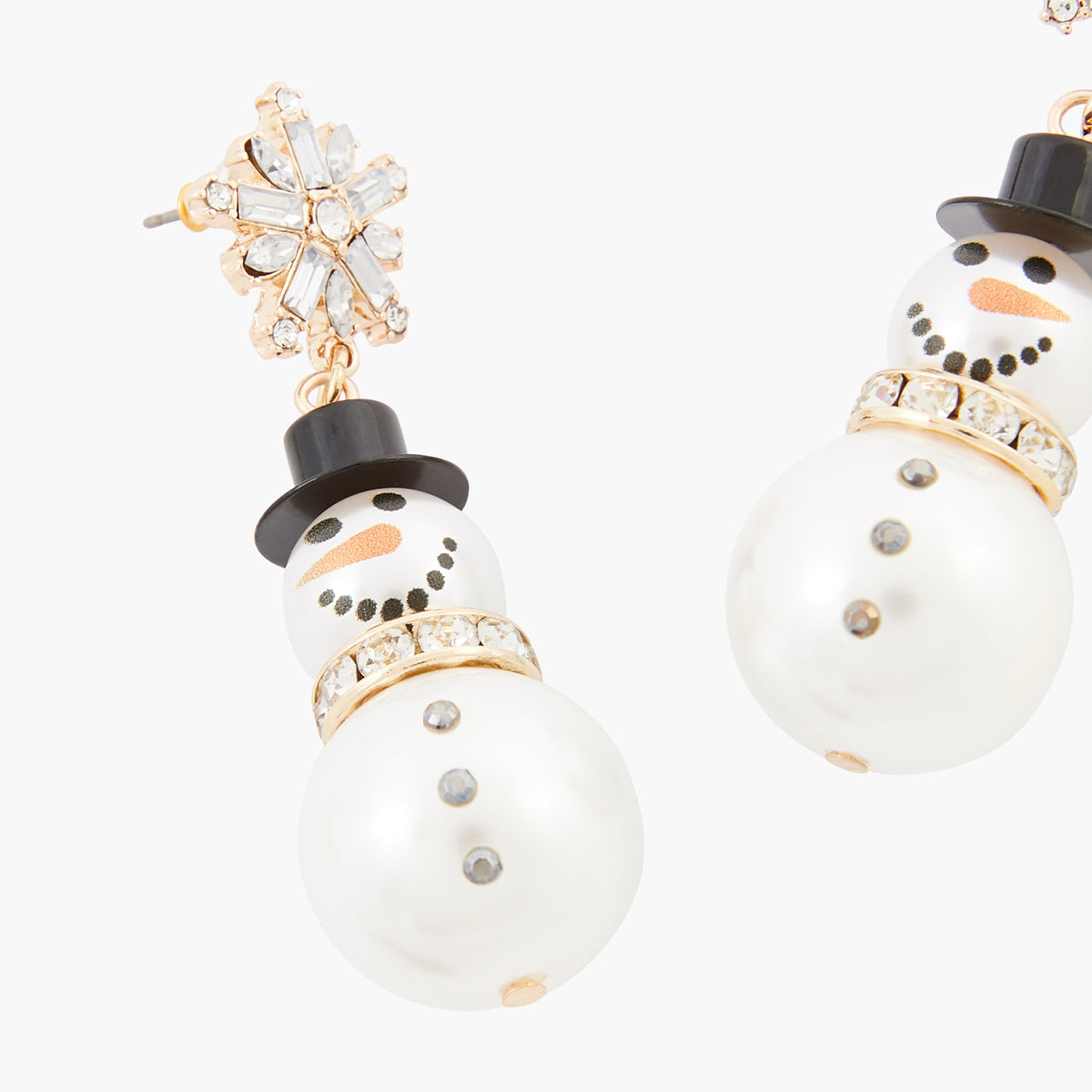 Boucles d'oreilles Noël bonhomme de neige