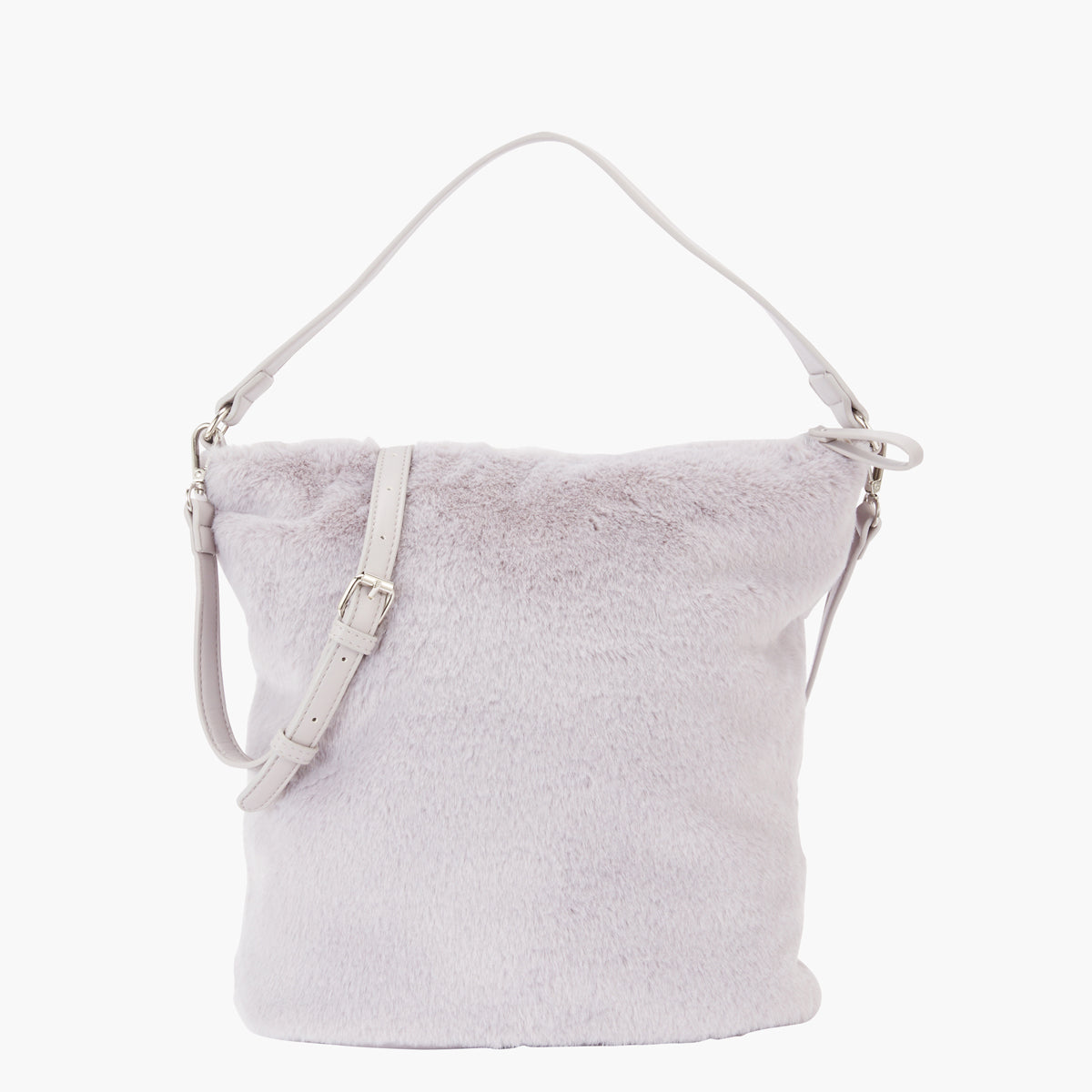 Sac à main fausse fourrure taupe