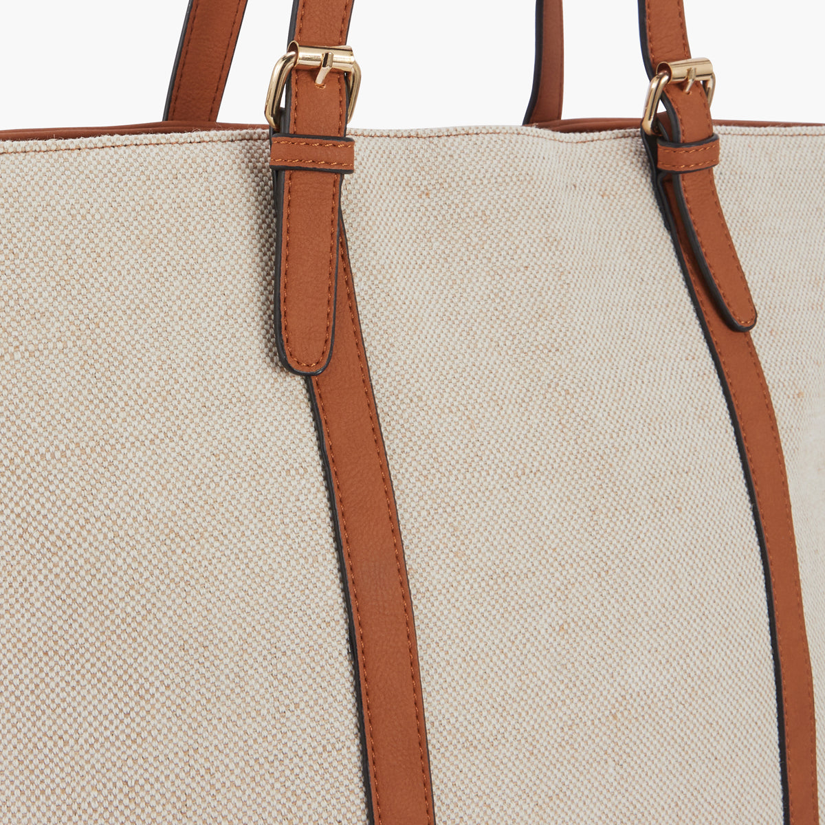 Cabas bimatière beige