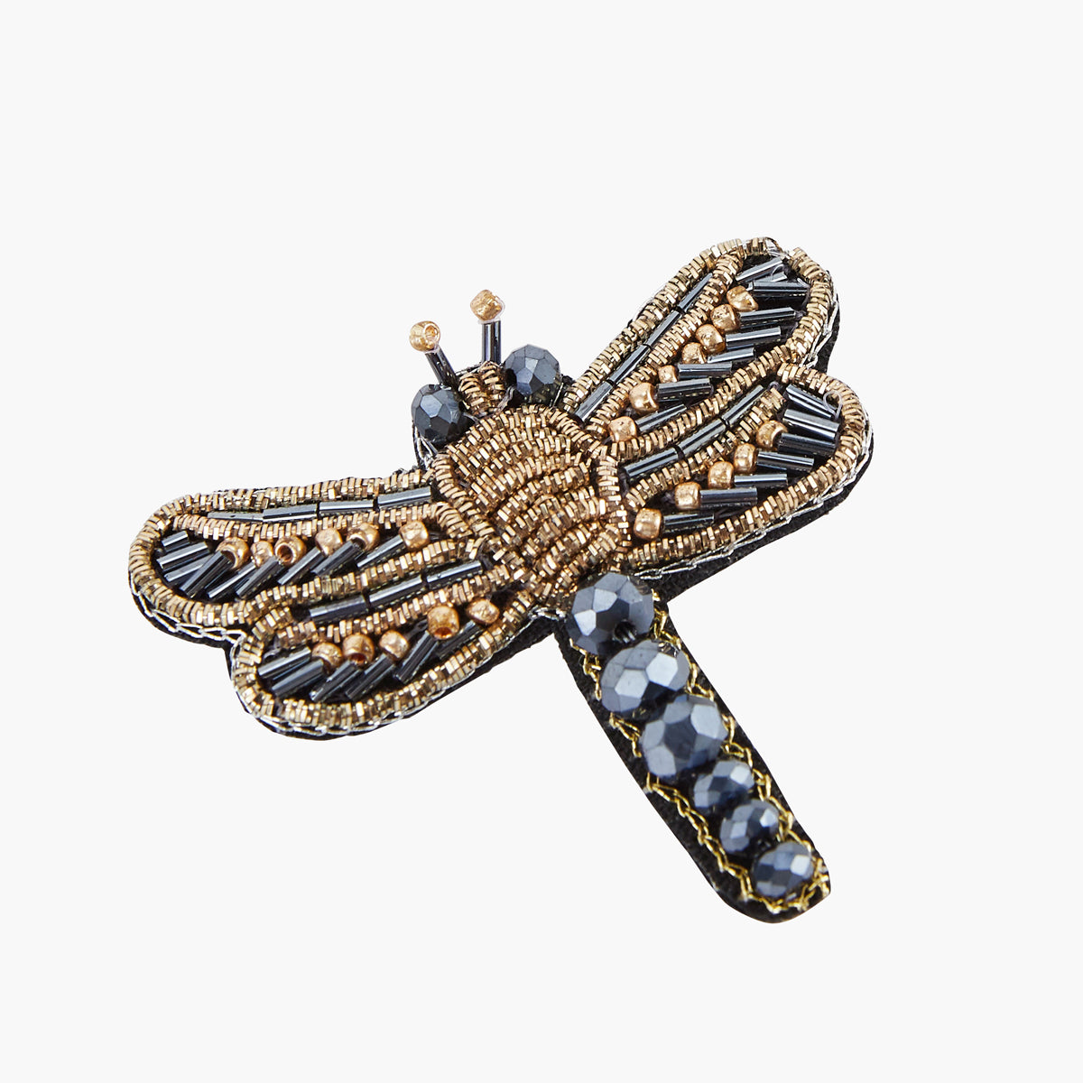 Broche libellule perles de rocaille