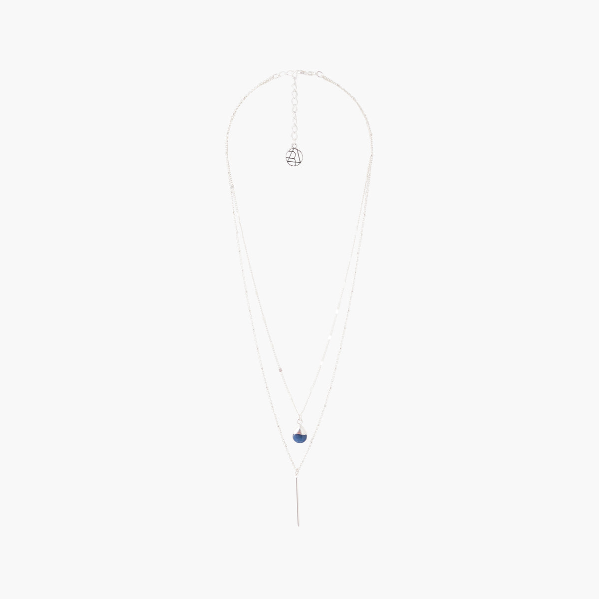 Collier 2 rangs pierre City Azur