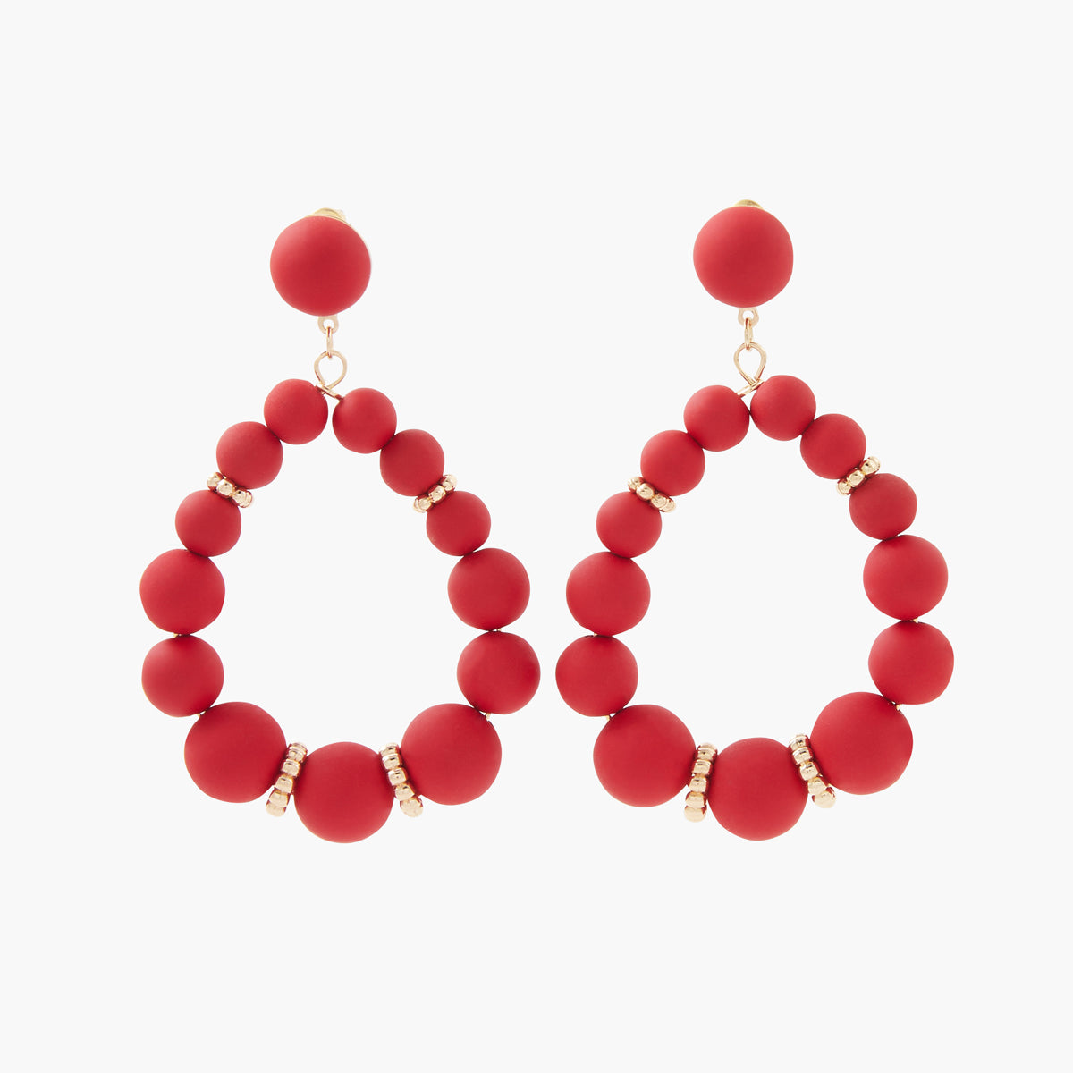 Boucles d'oreilles boules - rouge