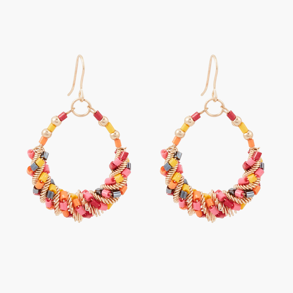 Boucles d'oreilles pendantes torsadées Rising Sun