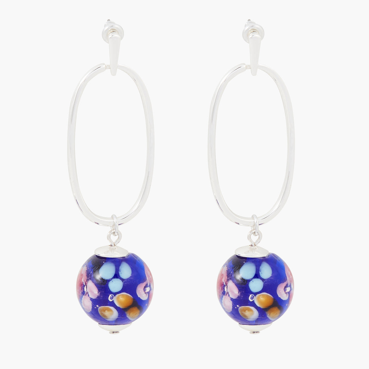 Boucles d'oreilles pendantes perles de verre