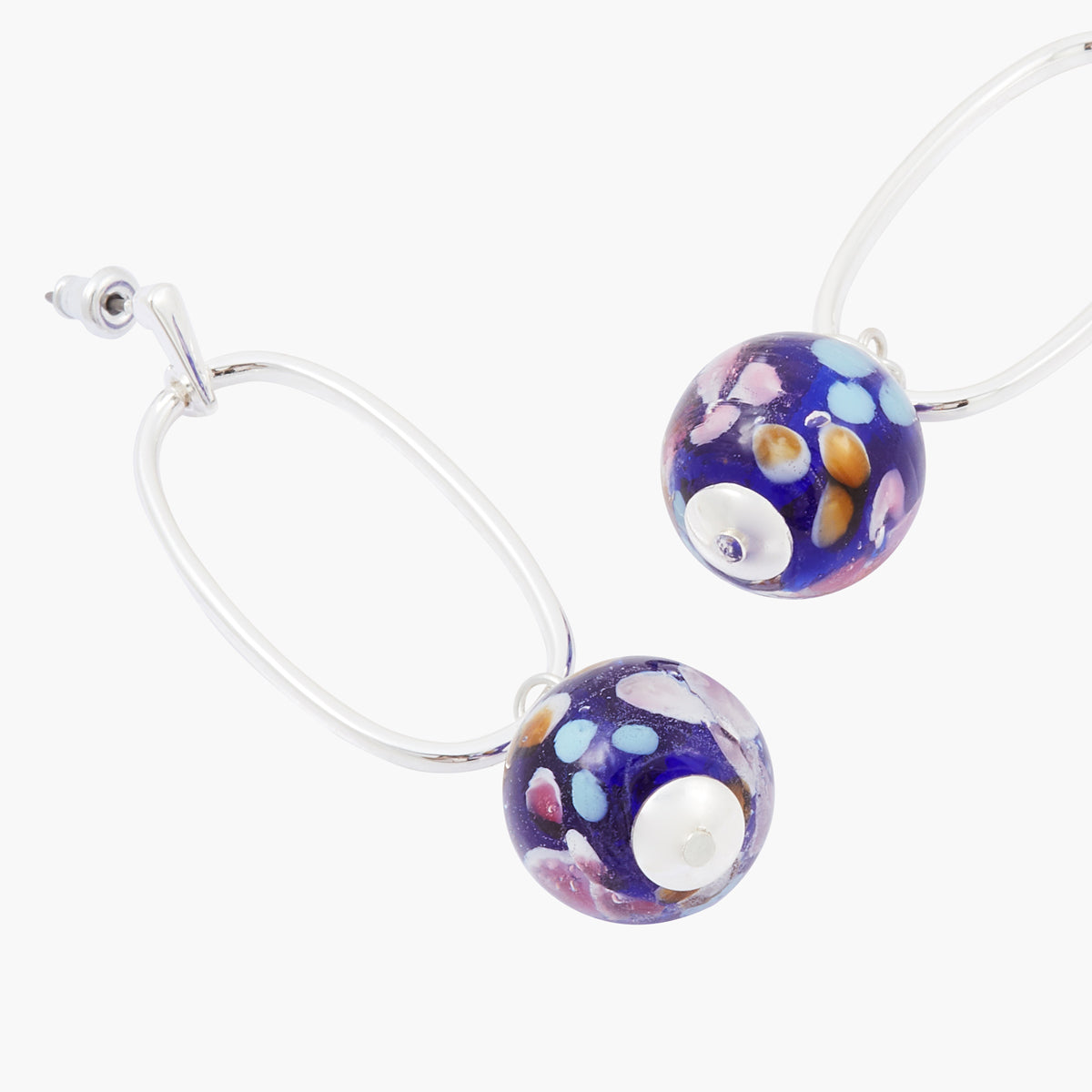 Boucles d'oreilles pendantes perles de verre