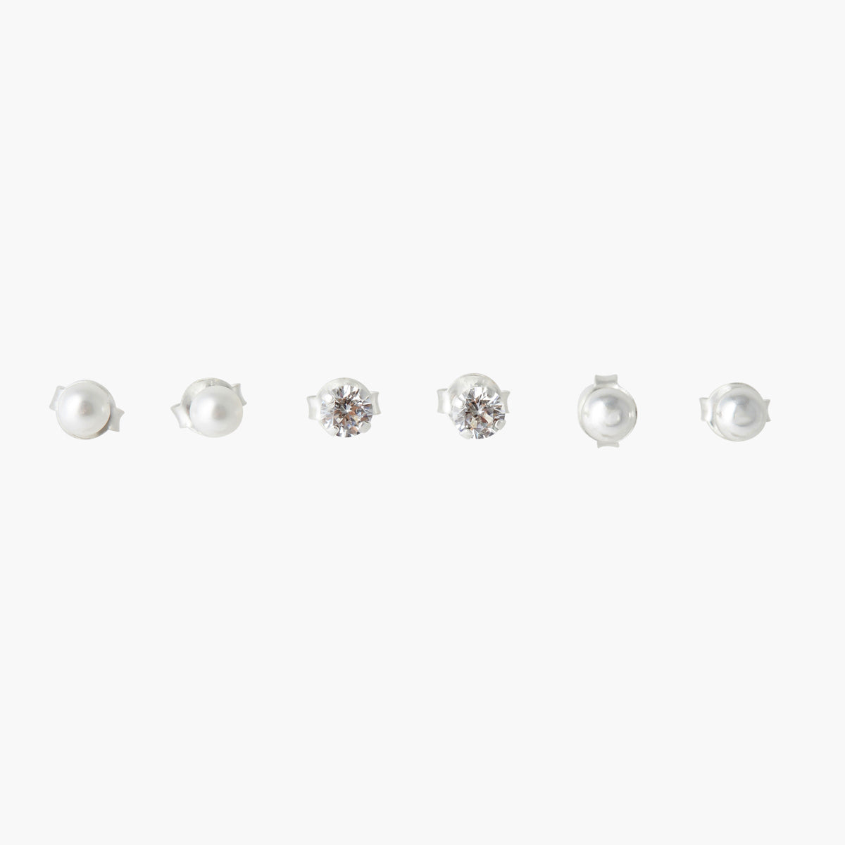 Set 3 puces d'oreilles fantaisie Argent Garanti