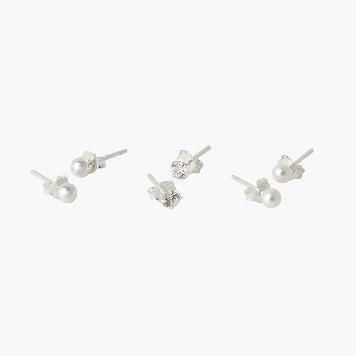 Set 3 puces d'oreilles fantaisie Argent Garanti