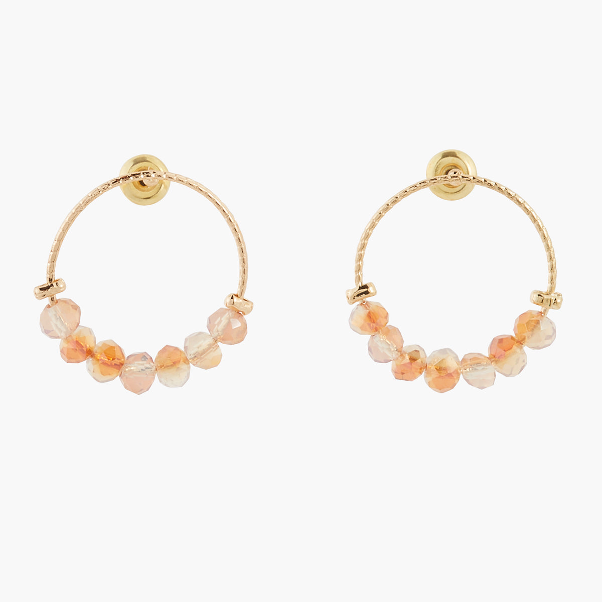 Boucles d'oreilles perles facettées Gold Touch