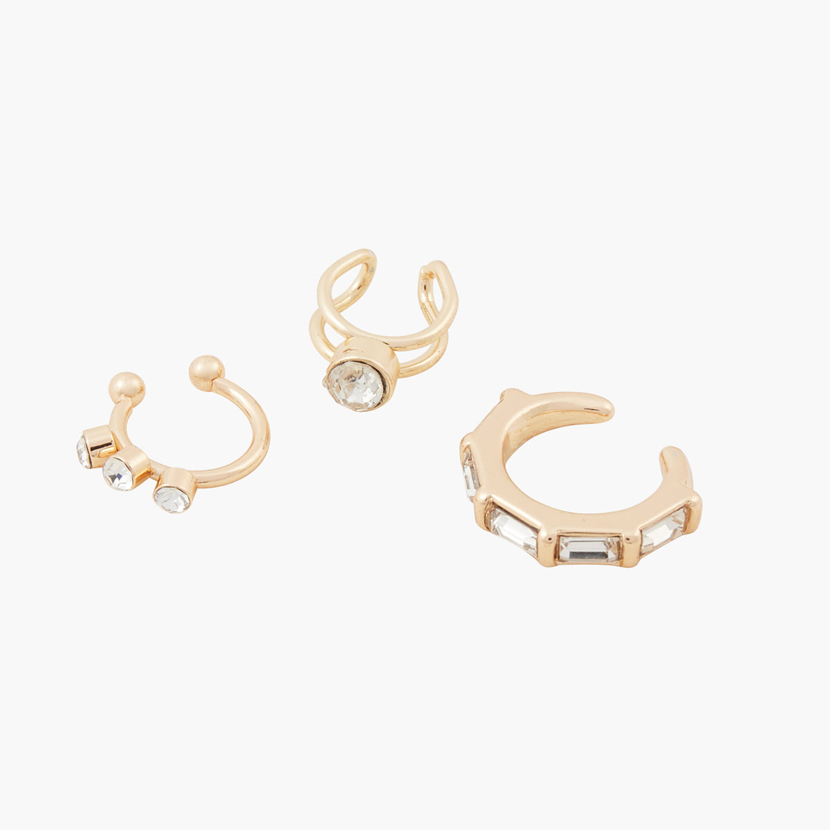 Set de 3 bijoux d'oreilles Strass