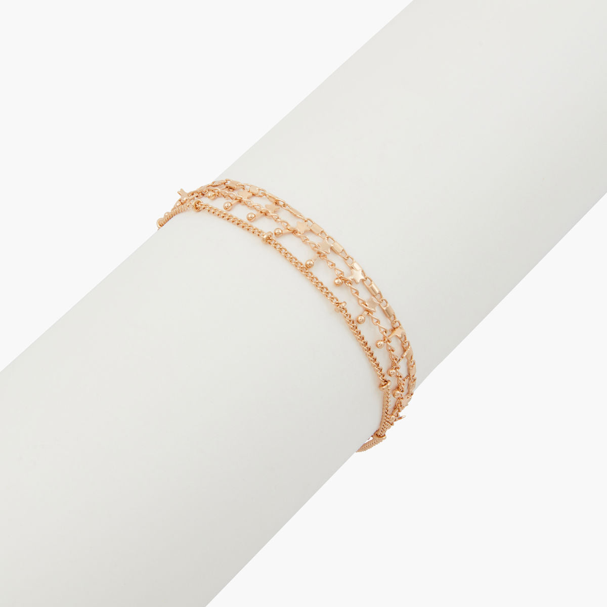 Bracelet 3 rangs doré avec étoiles