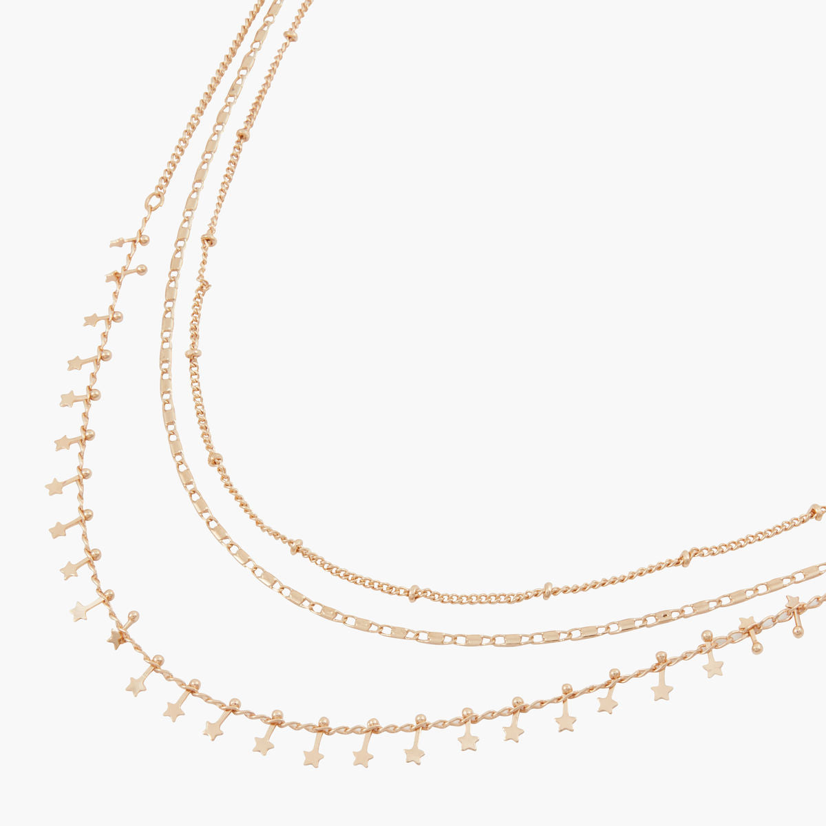 Collier 3 rangs doré avec étoiles