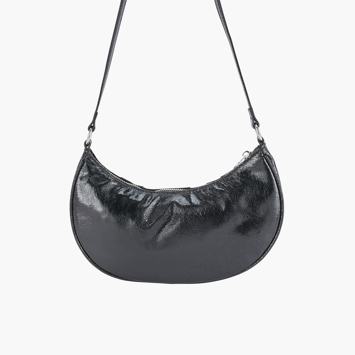 Sac baguette noir metallisé