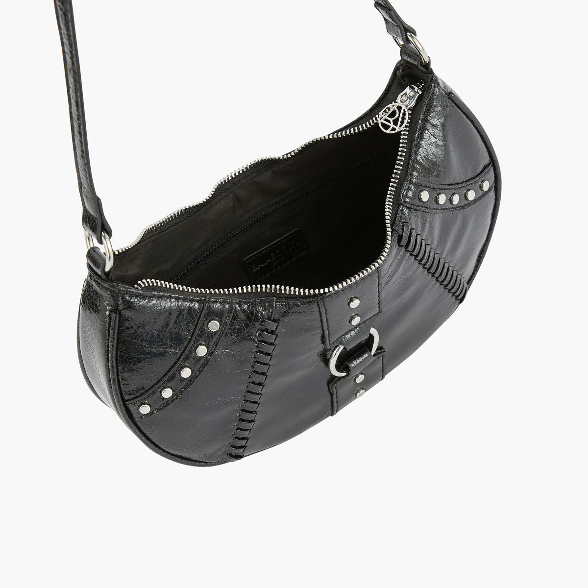 Sac baguette noir metallisé