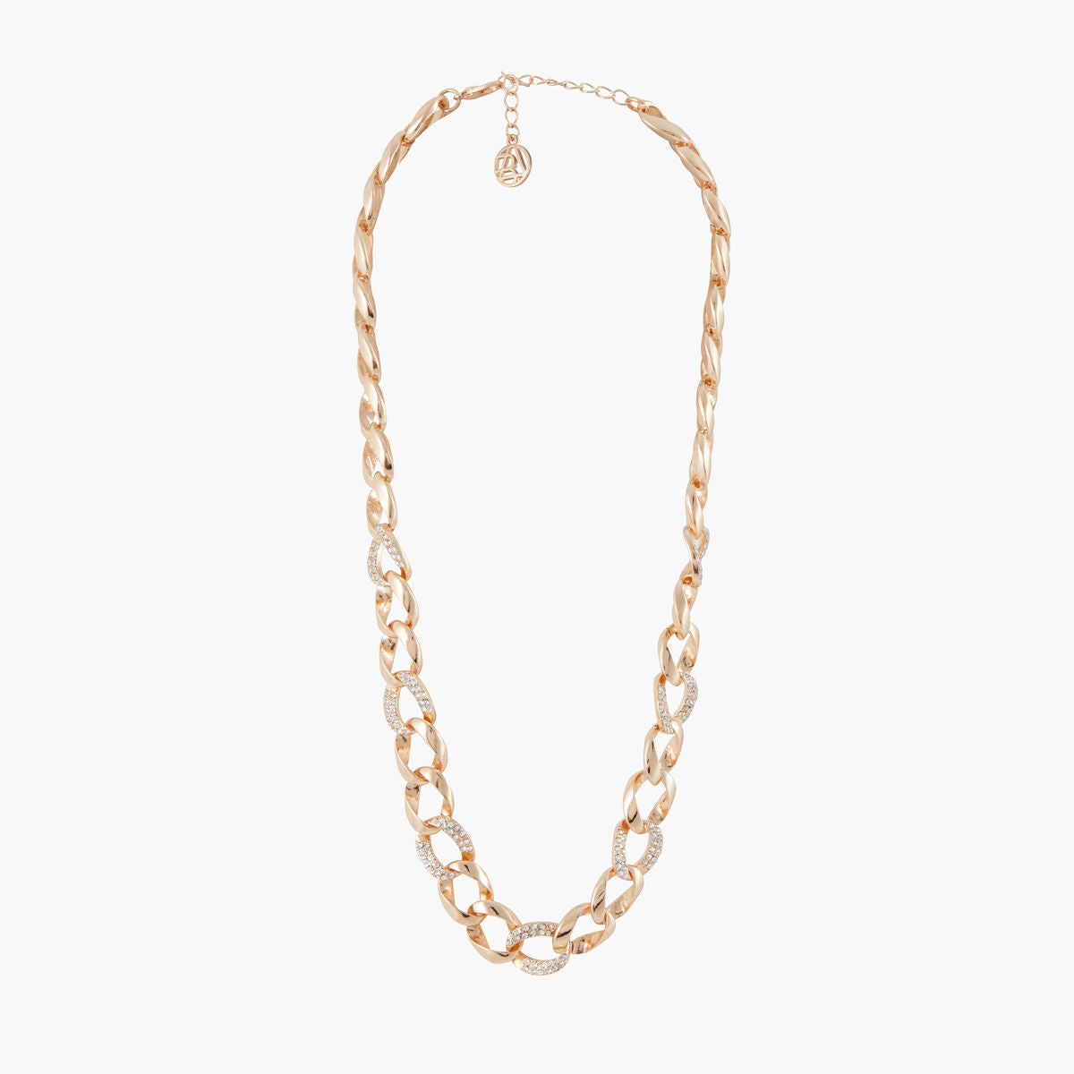 Collier maillons larges avec strass