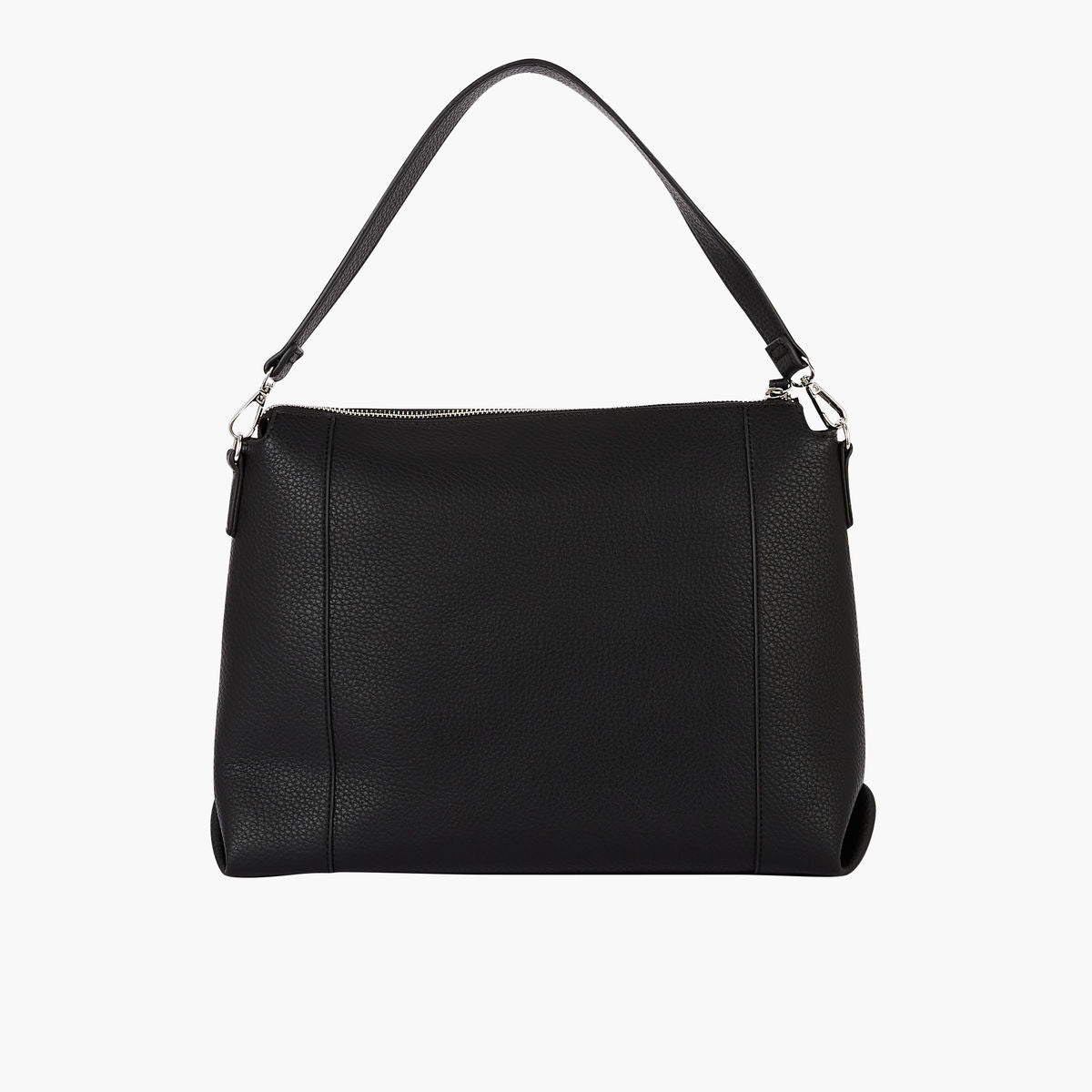 Sac hobo bandoulière noir double zip jacquard