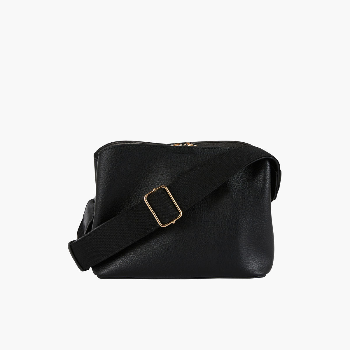 Sac souple à bandoulière à motifs - noir