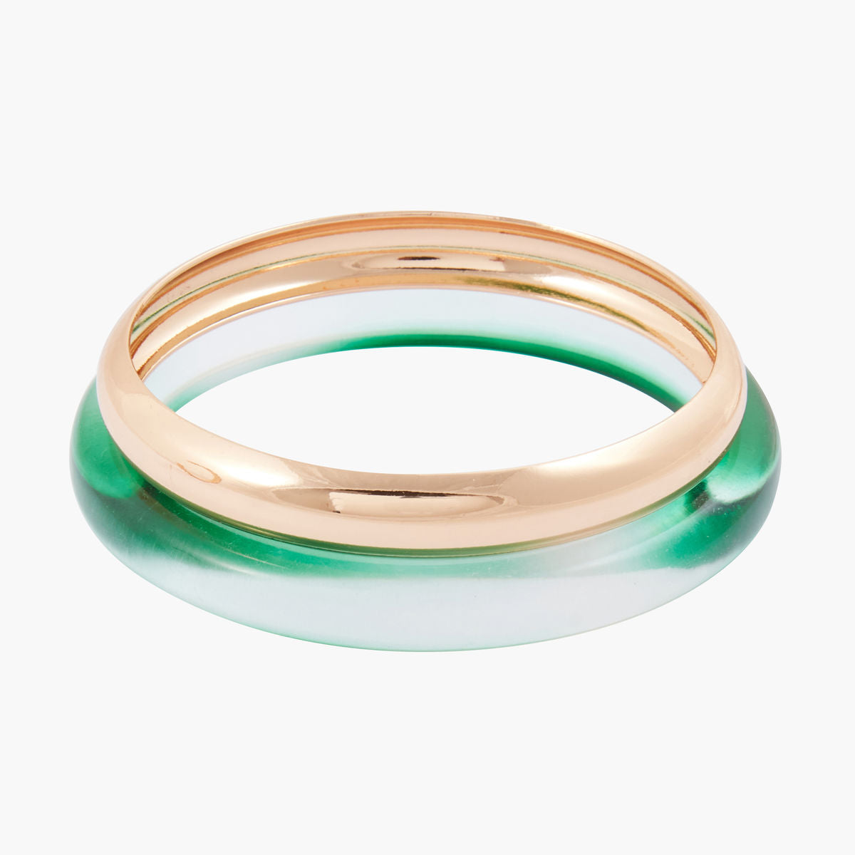 Set de 2 bangles - vert et doré