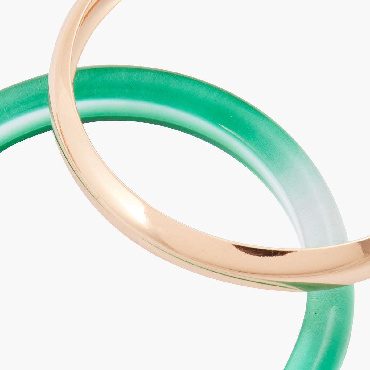 Set de 2 bangles - vert et doré