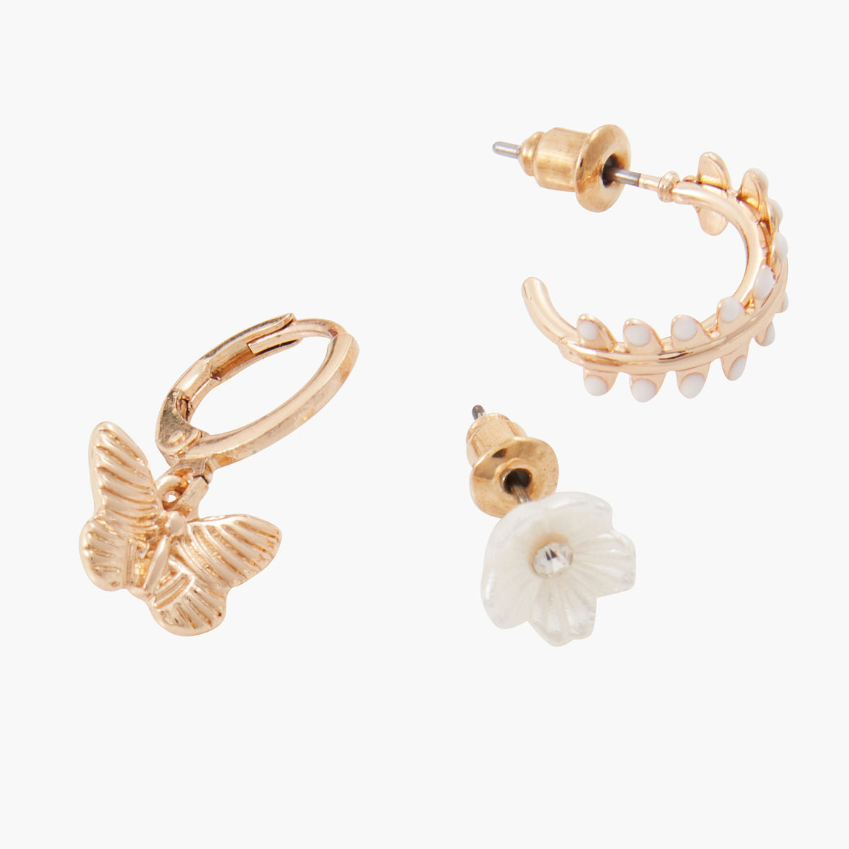 Set de 3 boucles d'oreilles fleurs Gadget Mode Bo