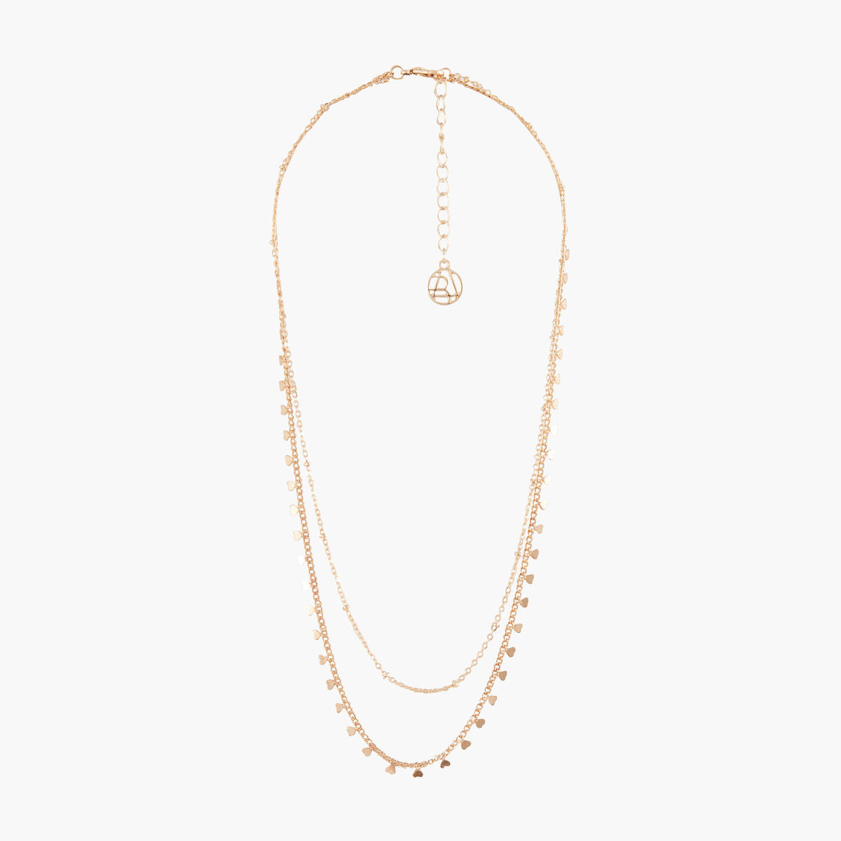 Collier 2 rangs minis coeurs Hot Flash - plaqué or