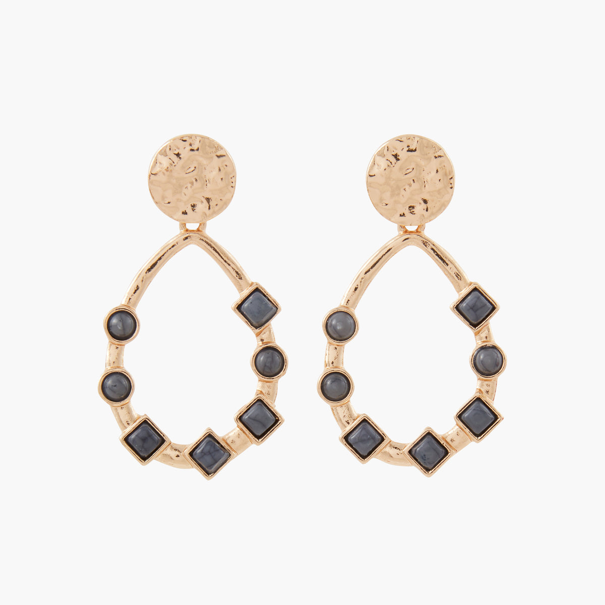 Boucles d'oreilles gouttes - Stone Granite